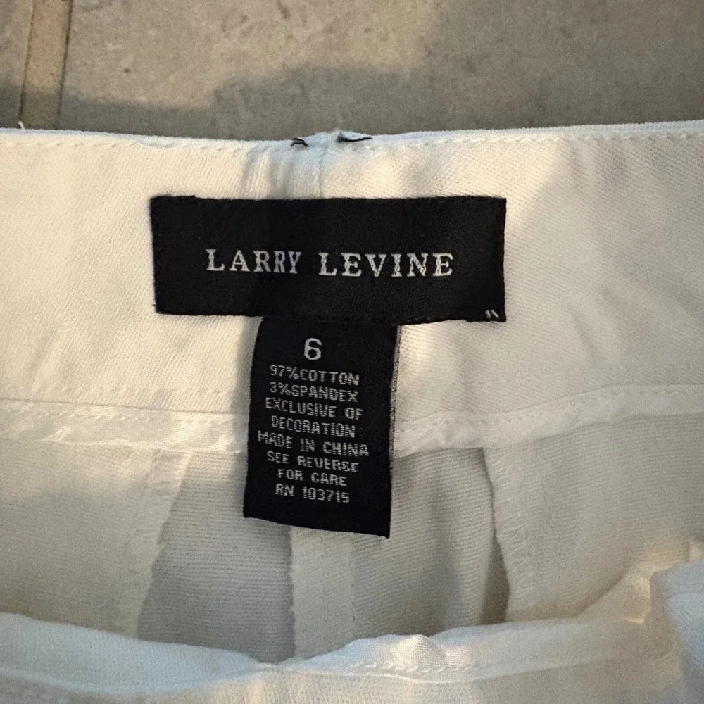 NWT Larry‎ Levine White Stretch Mid-Thigh Bermuda Cotton Shorts (Women's 6) - Picture 5 of 6